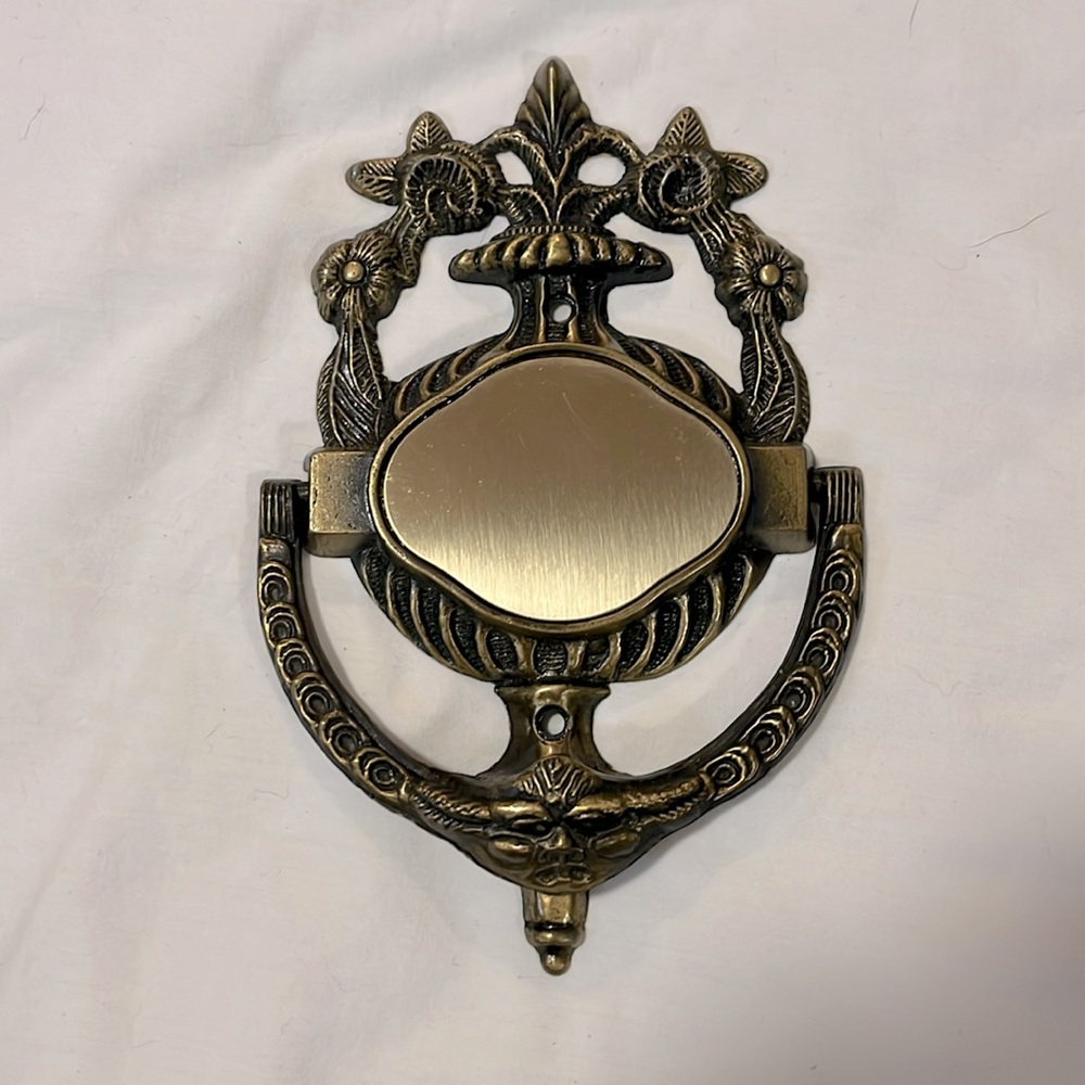 Vintage door knocker, brass door knocker, engravable, brass door knocker, charm